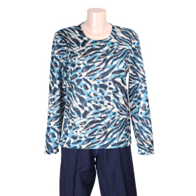 grenouillère salon femme hiver motifs bleus