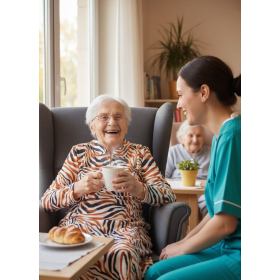 mise en situation d'une robe médicalisée sur personne âgée en ehpad