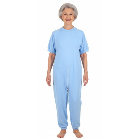 grenouillère adulte en coton Bleu ciel, jambes et manches courtes
