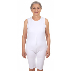 grenouillère short avec fermeture dos, blanc, vue de face