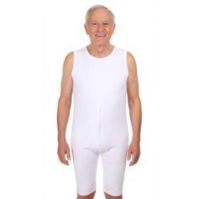 grenouillère short homme, blanc, vue de face