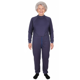 grenouillère médicale adulte, bleu nuit avec motifs