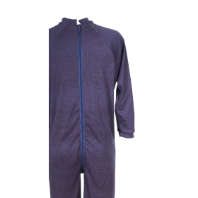 Grenouillere adulte confort, fermeture dos par un zip, tissu en coton interlock, couleur bleu marine