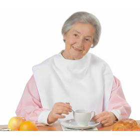 bavoir adulte grande taille éponge blanc