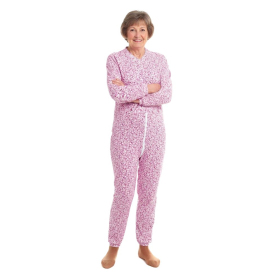 grenouillère médicale confort en coton imprimé liberty ROSE, jambes et manches longues