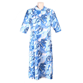 robe médicalisée ouverture dos, fleurs bleues