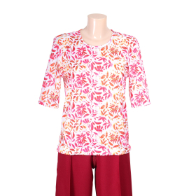 Grenouillère médicale de jour rouge rosé avec fermeture dos