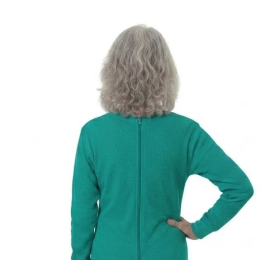 grenouillère adulte ajustée, vue de dos, coloris vert